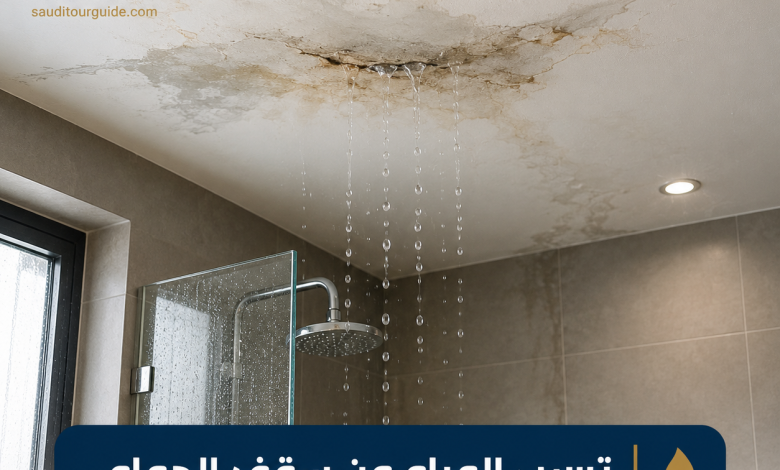 تسرب المياه من سقف الحمام